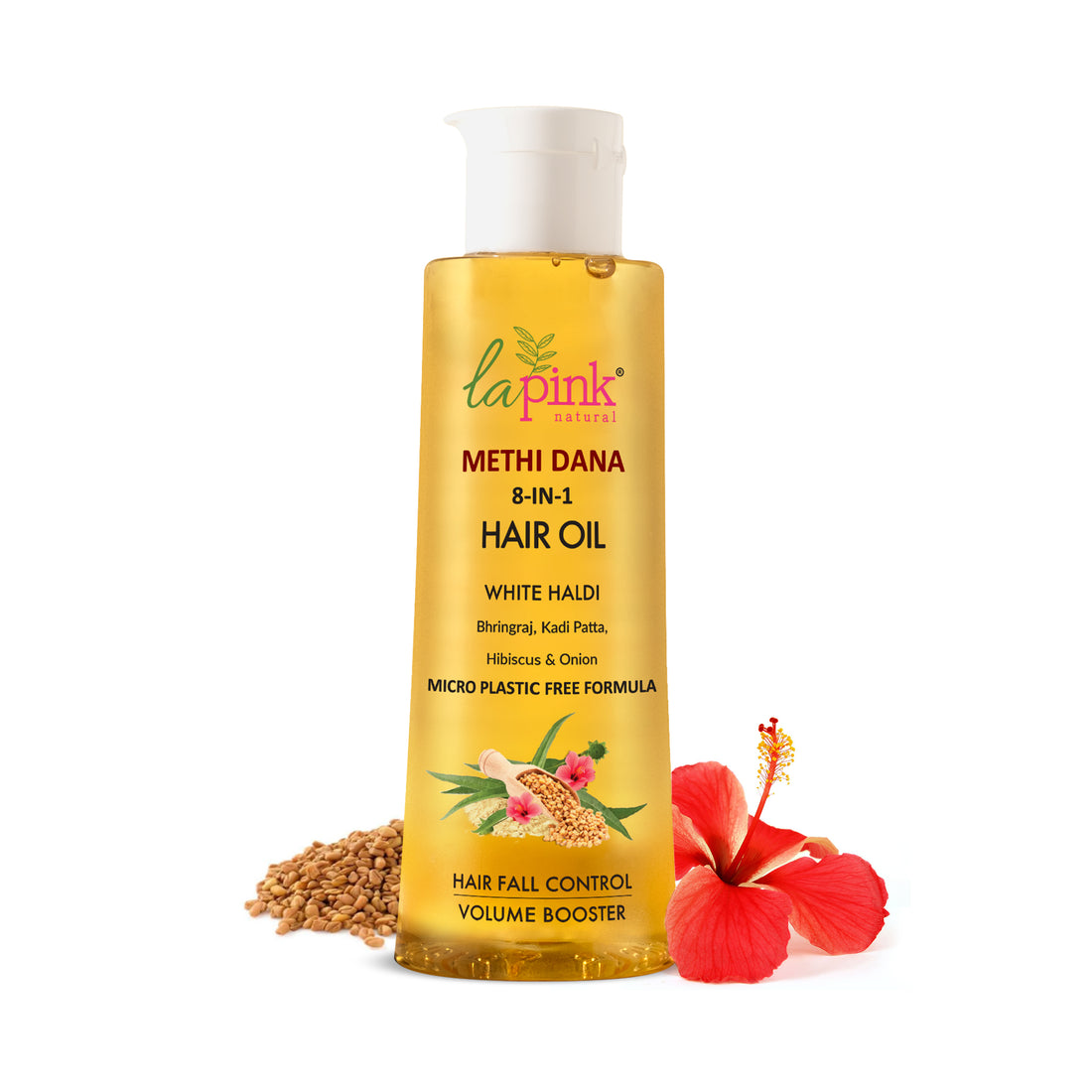 Methi Dana 8-in-1 Hair Oil with White Haldi for Hair Fall Control