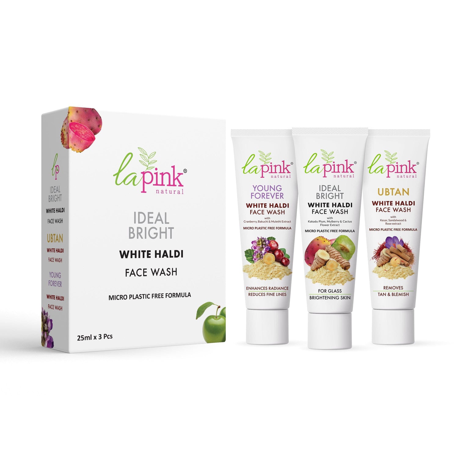 White Haldi Face Wash Kit (3 Pcs) for All Skin Types