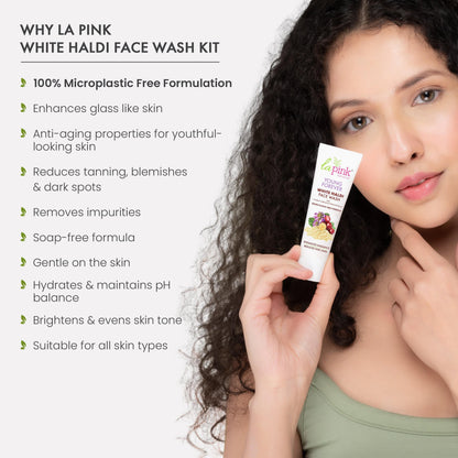 White Haldi Face Wash Kit (3 Pcs) for All Skin Types