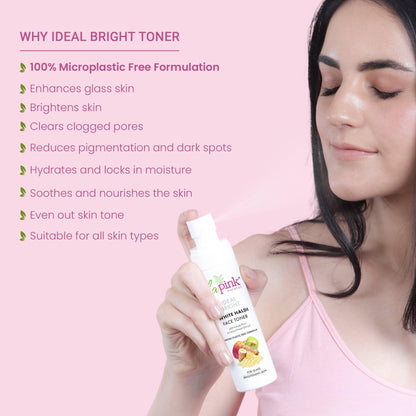 Ideal Bright Face Toner With White Haldi &amp; Cactus Flower for Brightened Glass Skin