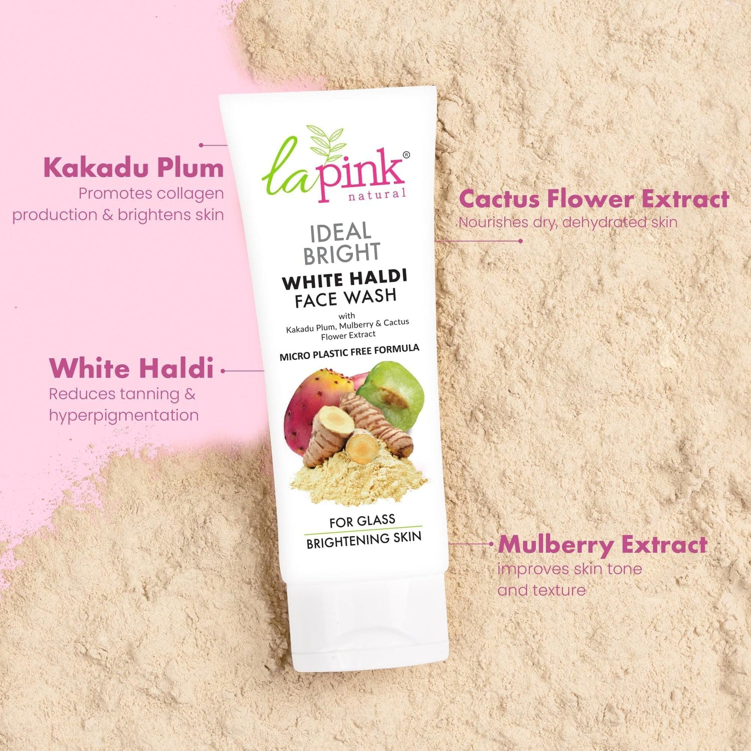 Ideal Bright Face Wash With White Haldi &amp; Kakadu Plum for Brightened Glass Skin