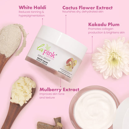 Ideal Bright Night Cream With White Haldi &amp; Kakadu Plum for Brightened Glass Skin