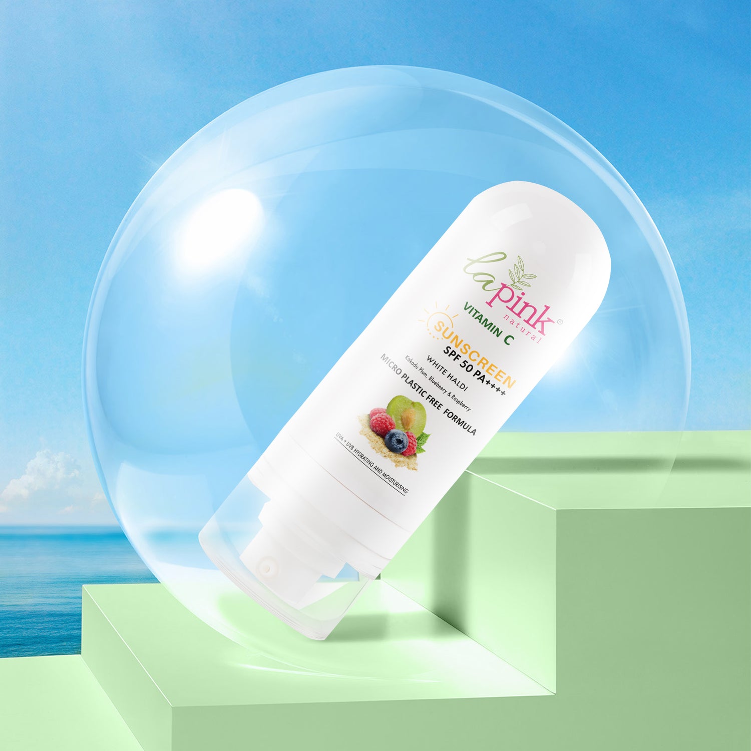 VITAMIN C SUNSCREEN SPF 50 PA ++++ with White Haldi &amp; Niacinamide For UVA + UVB Protection &amp; Hydration