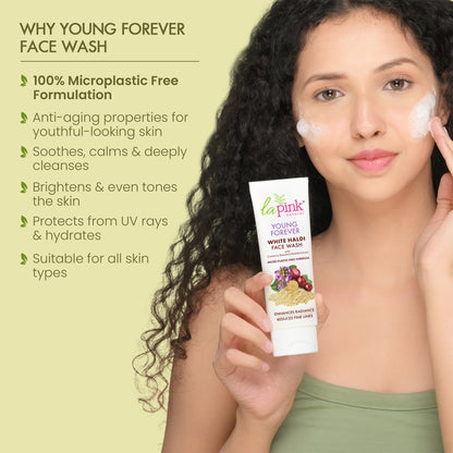 Young Forever Face Wash With White Haldi To Enhance Radiance &amp; Reduce Fine Lines