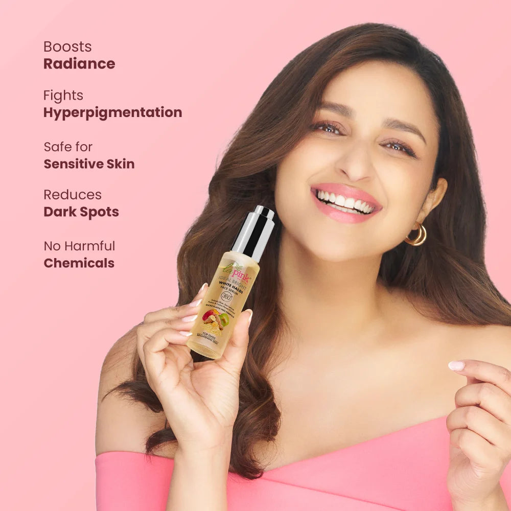 Ideal Bright Face Serum with White Haldi &amp; Sea Lettuce flakes for Brightened Glass Skin