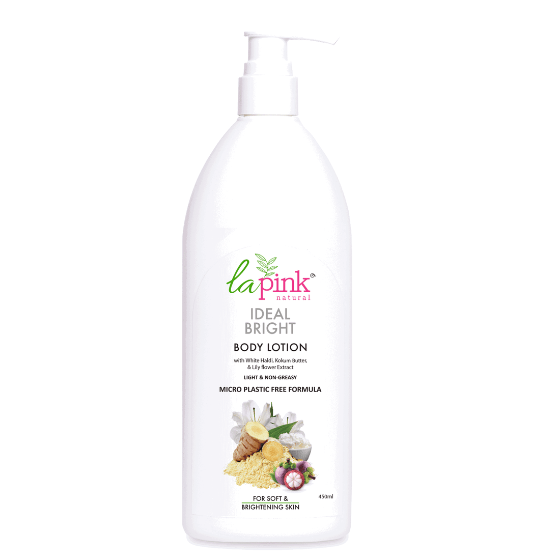 Ideal Bright Body Lotion With White Haldi &amp; Lily Flower for Brightened Glass Skin - La Pink