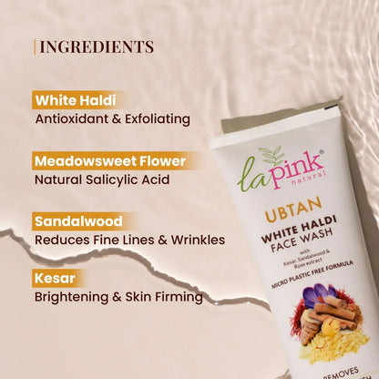 Ubtan White Haldi Face Wash With Saffron for Tan Removal