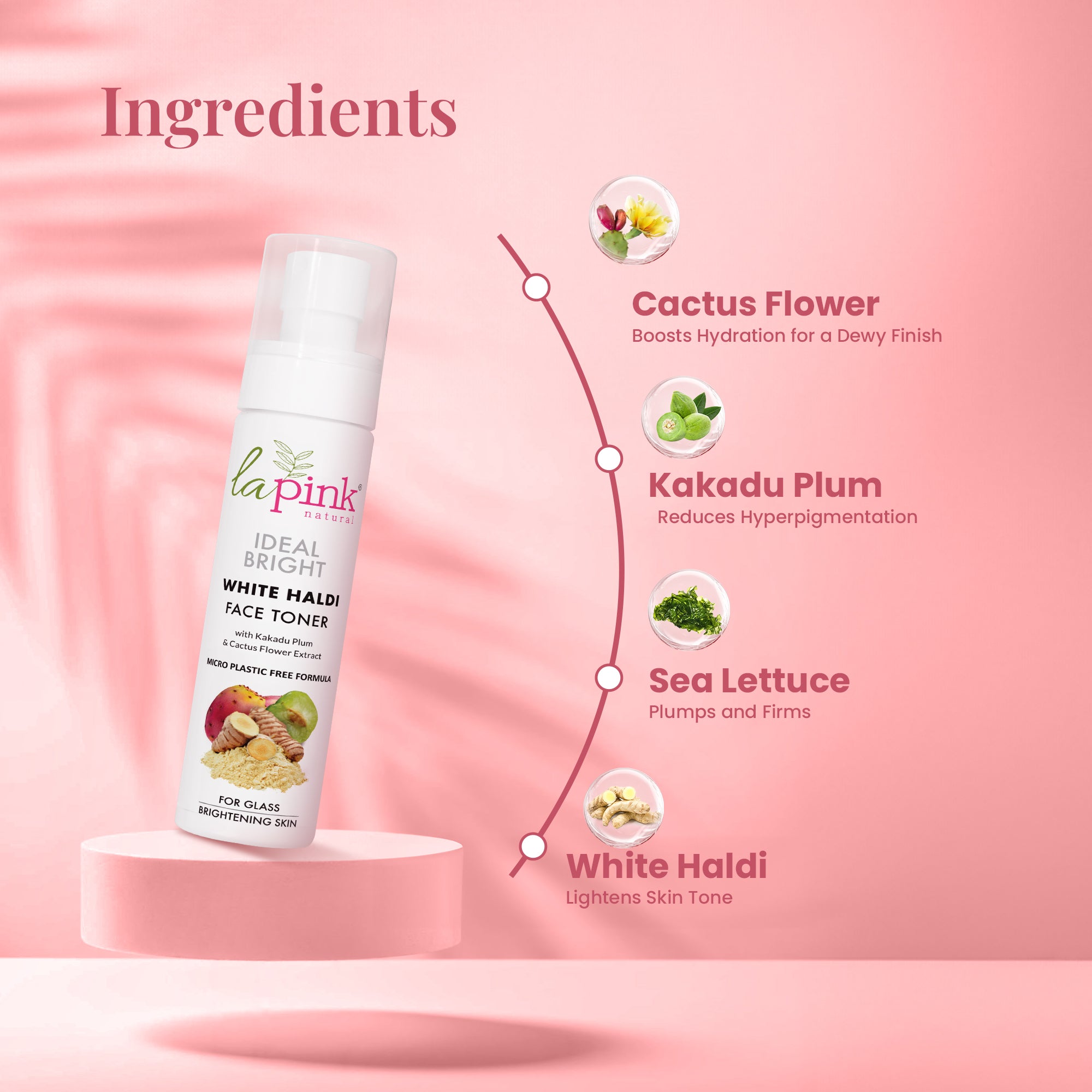 Ideal Bright Face Toner With White Haldi &amp; Cactus Flower for Brightened Glass Skin