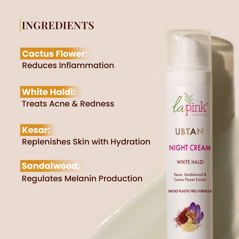 Ubtan White Haldi Night Cream With Saffron for Tan Removal