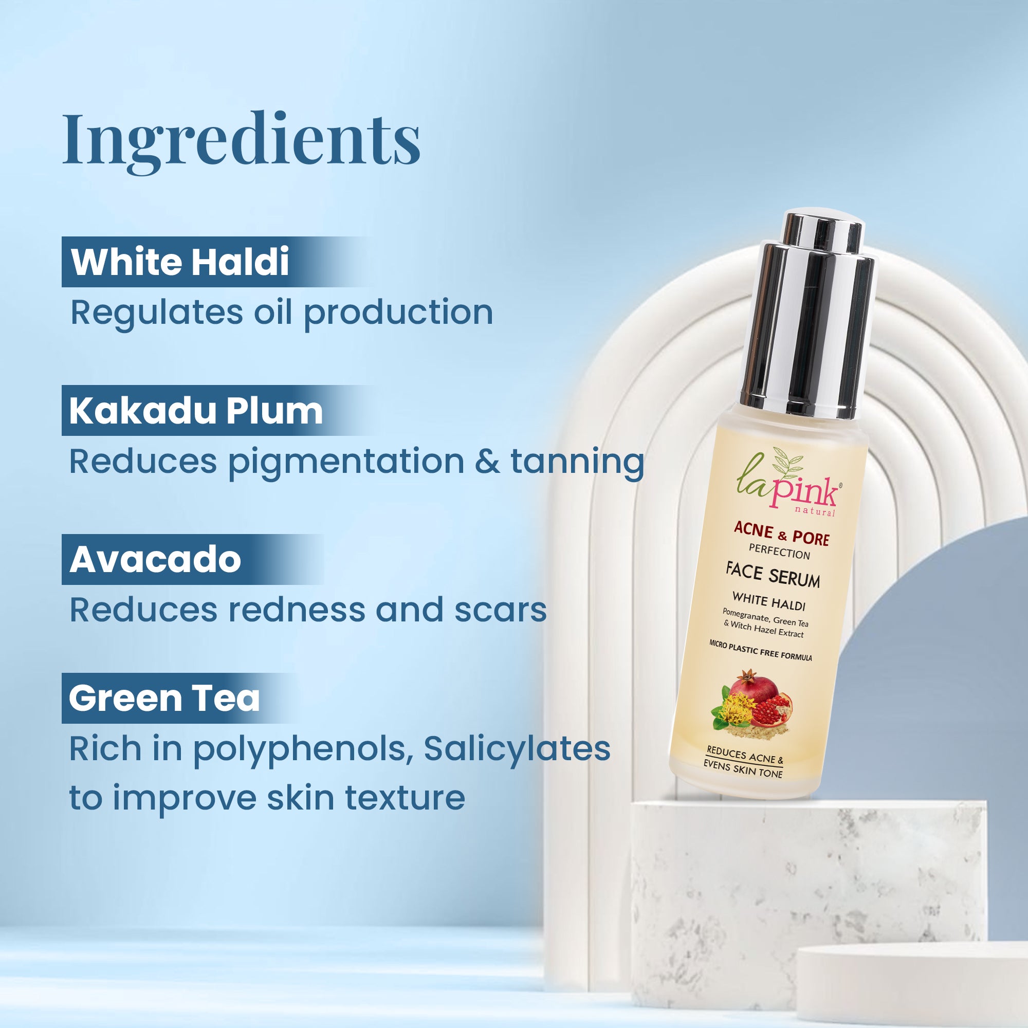 Acne &amp; Pore Perfection Face Serum with White Haldi for Skin Radiance