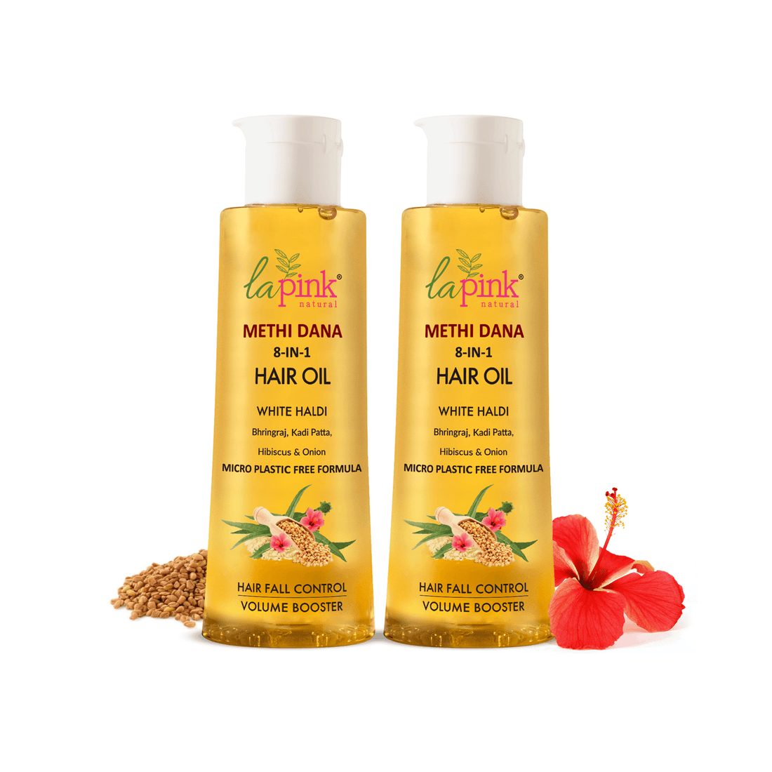 Methi Dana 8-in-1 Hair Oil 150 ml (Pack of 2) - La Pink