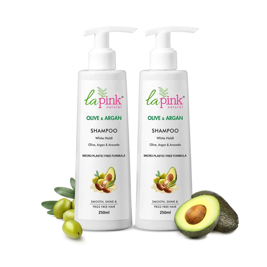 Olive &amp; Argan Shampoo 250 ml (Pack of 2) - La Pink