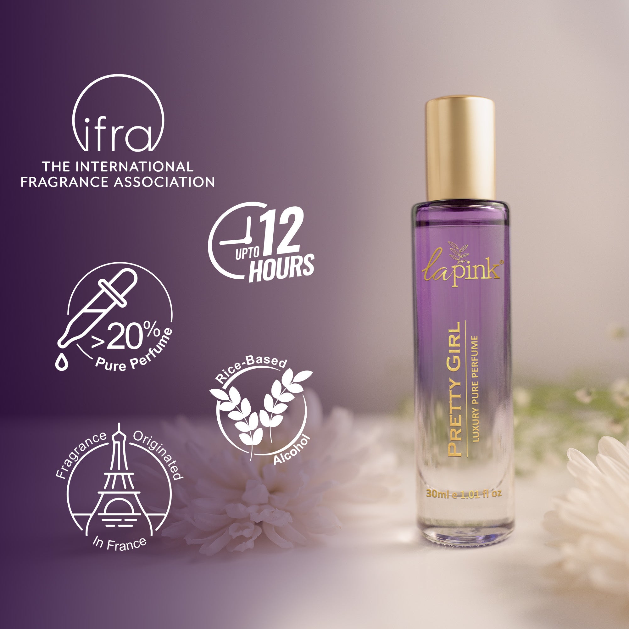 Pretty Girl French Luxury Pure Perfume for Women - 30ml