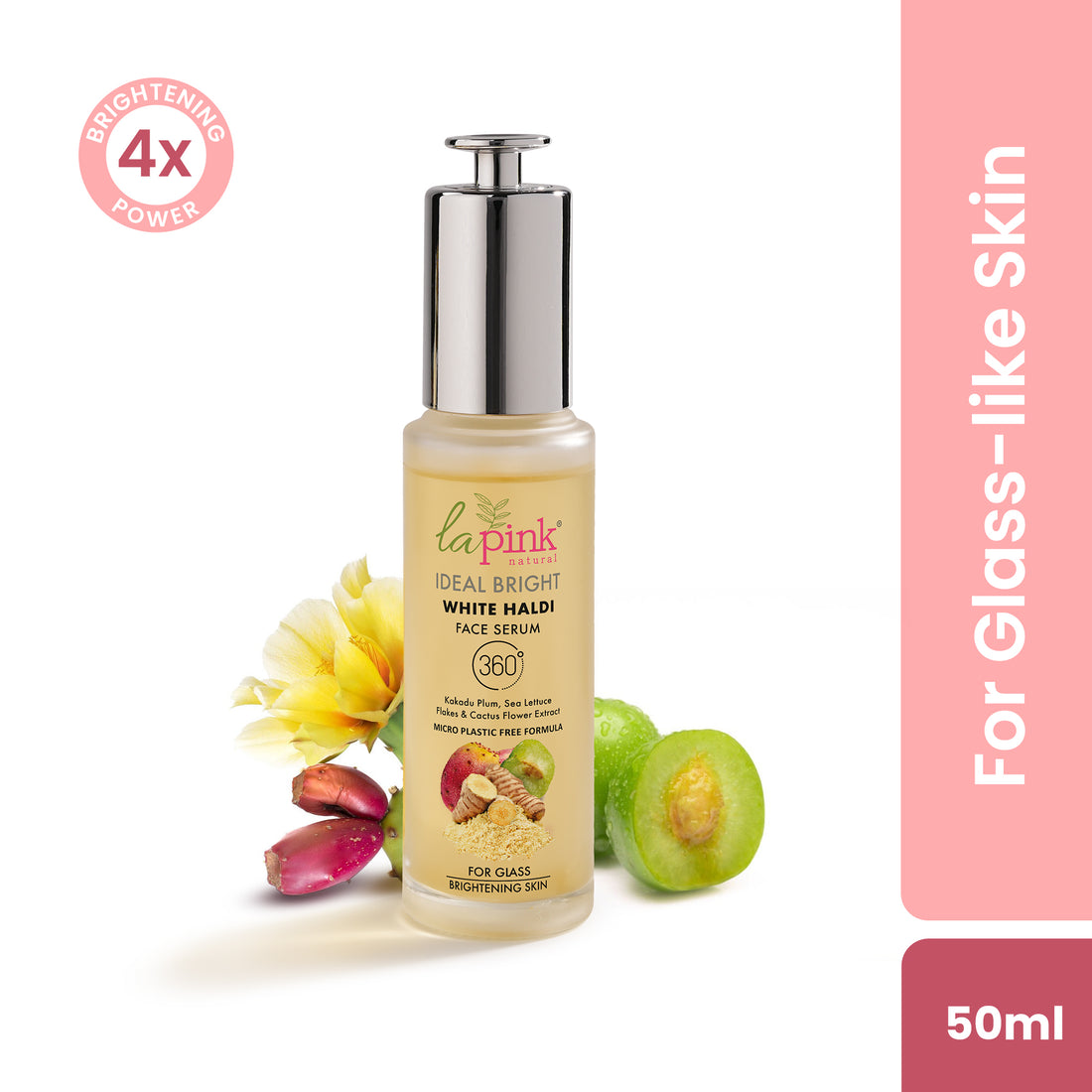 Ideal Bright Face Serum With White Haldi &amp; Sea Lettuce Flakes for Brightened Glass Skin