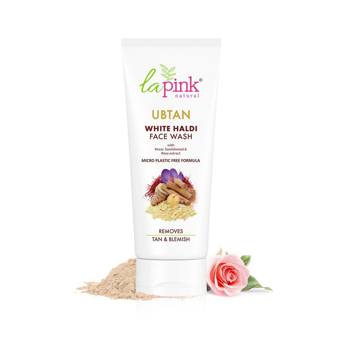 Ubtan White Haldi Face Wash With Saffron for Tan Removal - La Pink